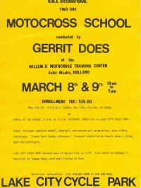 07 Flyer on Gerrit Does conducting a moto-cross training camp in the Kansas City area 1974