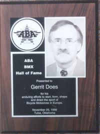 13 ABA Hall of Fame award of Gerrit Does 1998