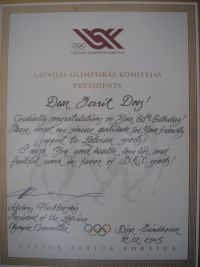 16 GD turning 60 and receive this award from the Latvian Olympic Commitee