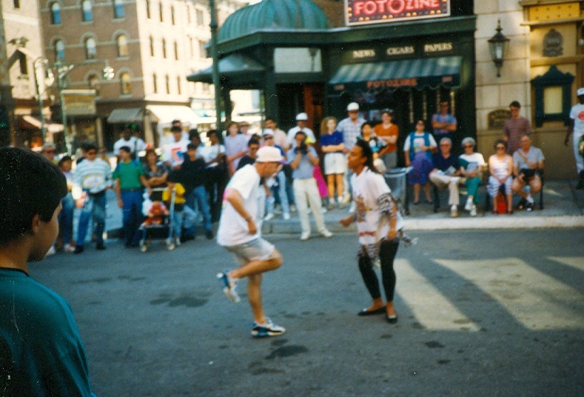 1990 Paul Roberts brackdancing during visit to Universal Studios in Orlando