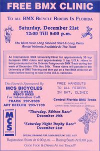23 Poster announcing the UNIVofBMX Free BMX Clinic