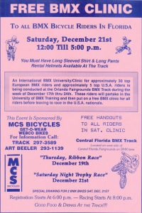 23 Poster announcing the UNIVofBMX Free BMX Clinic