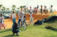 24 BMX clinic in progress in front one of the trainer-coaches Nico Does